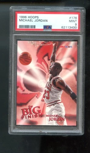 1996-97 Hoops 176 Michael Jordan PSA 9 Graded Basketball Card NBA The Big Finish