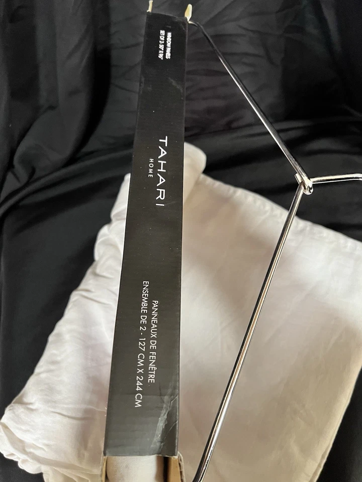 2 cortinas cortinas painéis de janela forradas de linho marfim belga Tahari 50x96 - Imagem 3 de 4