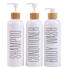 Shampoo and Conditioner Dispenser, 16oz 3-Pack Refillable Shampoo and Conditi...