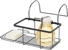 Idesign No-Drill Bathroom Storage, Small Metal Hanging Bath Tray, Bath Caddy 