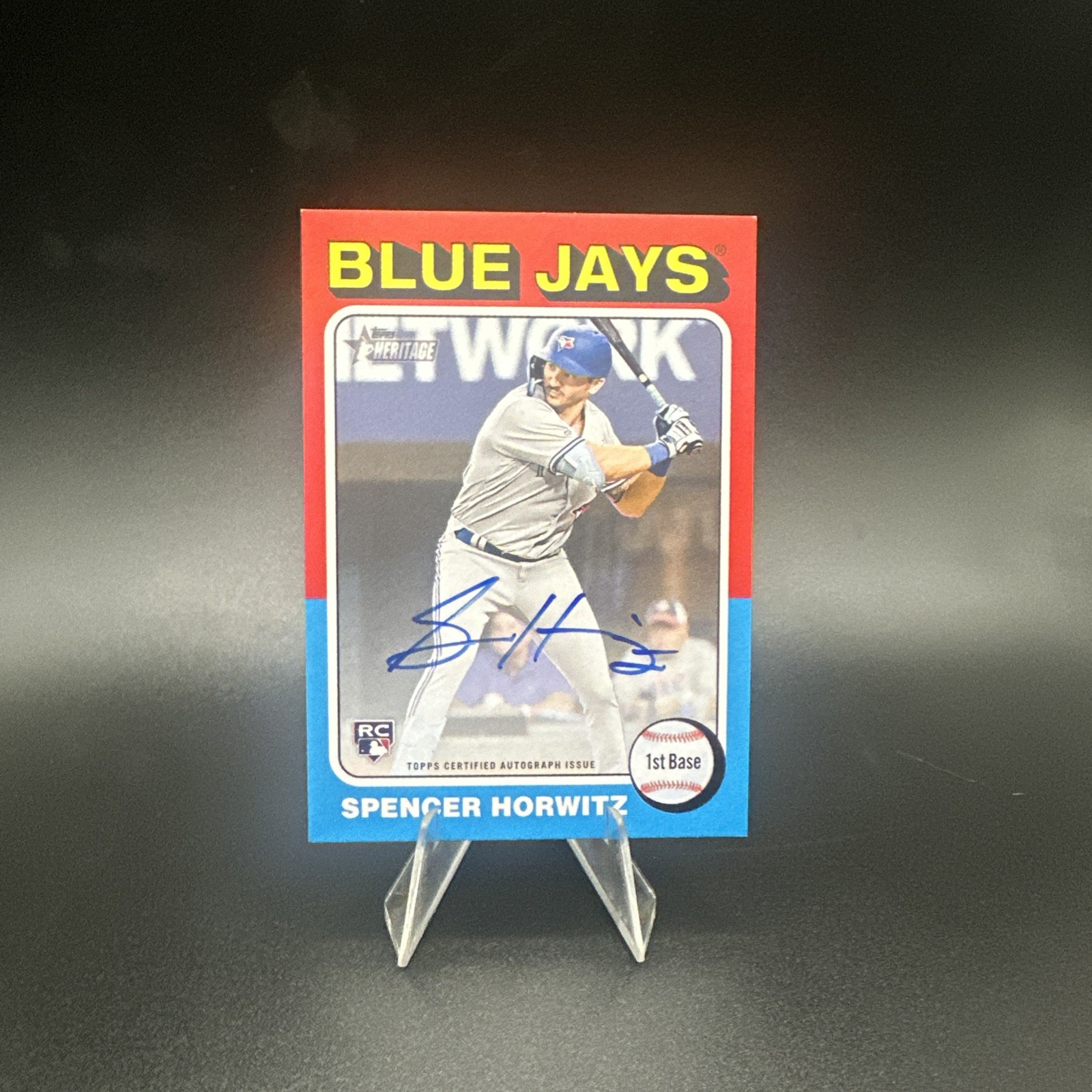 2024 Topps Heritage Spencer Horwitz Real One Auto RC Rookie #ROA-SH Blue Jays