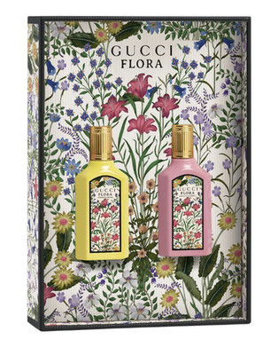 Gucci Mini Flora Gorgeous Eau de Parfum Duo Set Pink Yellow Gardenia Orchid NEW