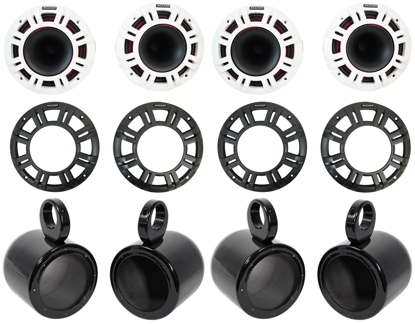 4 Колонки для вейкбординга KICKER 48KMXL654 300 Вт 65 мм черные с подсветкой KMXL65 204890₽