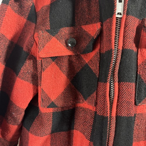 Vintage Weatherguard Shane Wool Jacket Coat Red Black Buffalo Plaid USA Men Sz S - Picture 3 of 10