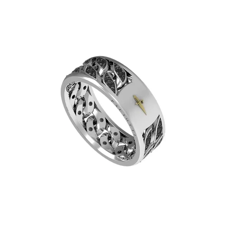 Anello Donna/uomo In Argento Placcato Su Massiccio 925 – Nuovo, Taglia 8 HR461