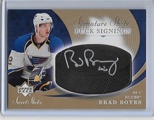 2007-08 UD Signature Shots Puck Signings BRAD BOYES auto St. Louis Blues #SSP-BB