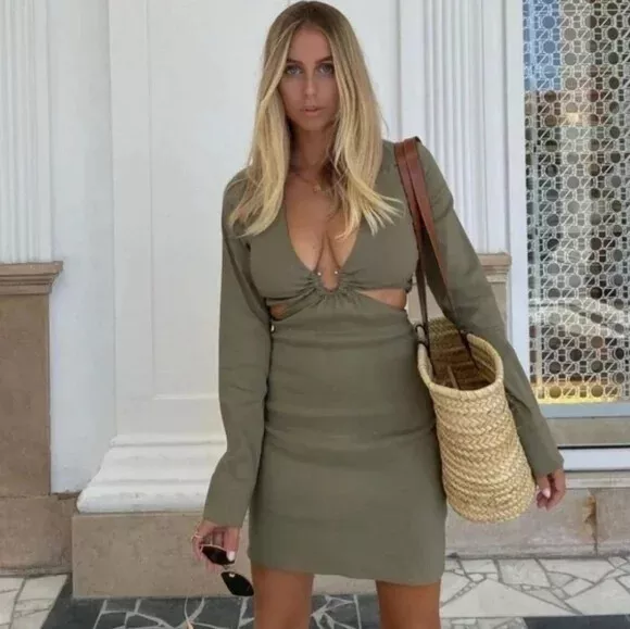 Kiss land tie top front mini dress