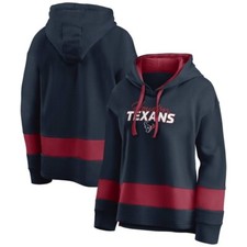 Houston Texans NFL Women's Halftime Adjustment Navy Fleece Hoodie Sweatshirt NWT
