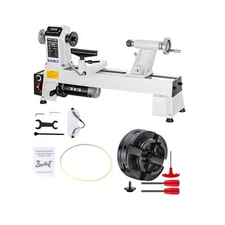 CXRCY 12" x 18" Variable Speed Wood Lathe & 4Inch 4 Jaws Lathe Chuck & Lathe ...