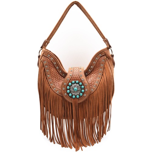 Western Fringe Conchos Handbag Concealed Carry Purse Women Shoulder Bag Wallets - Picture 3 of 28