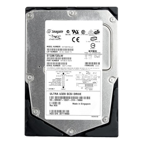 Hard Drive Dell 08N087 36GB 15K 8MB SCSI U320 3.5'' ST336732LW - Picture 2 of 3