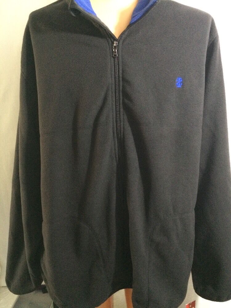 IZOD Jacket Solid Black Polar Fleece Front Zipper Big & Tall IZOD Jacket Solid Black Polar Fleece Front Zipper Big & Tall