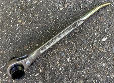 Scaffolders 19mm & 21mm Drop Forged Chrome Podger Ratchet Spanner Socket Tool