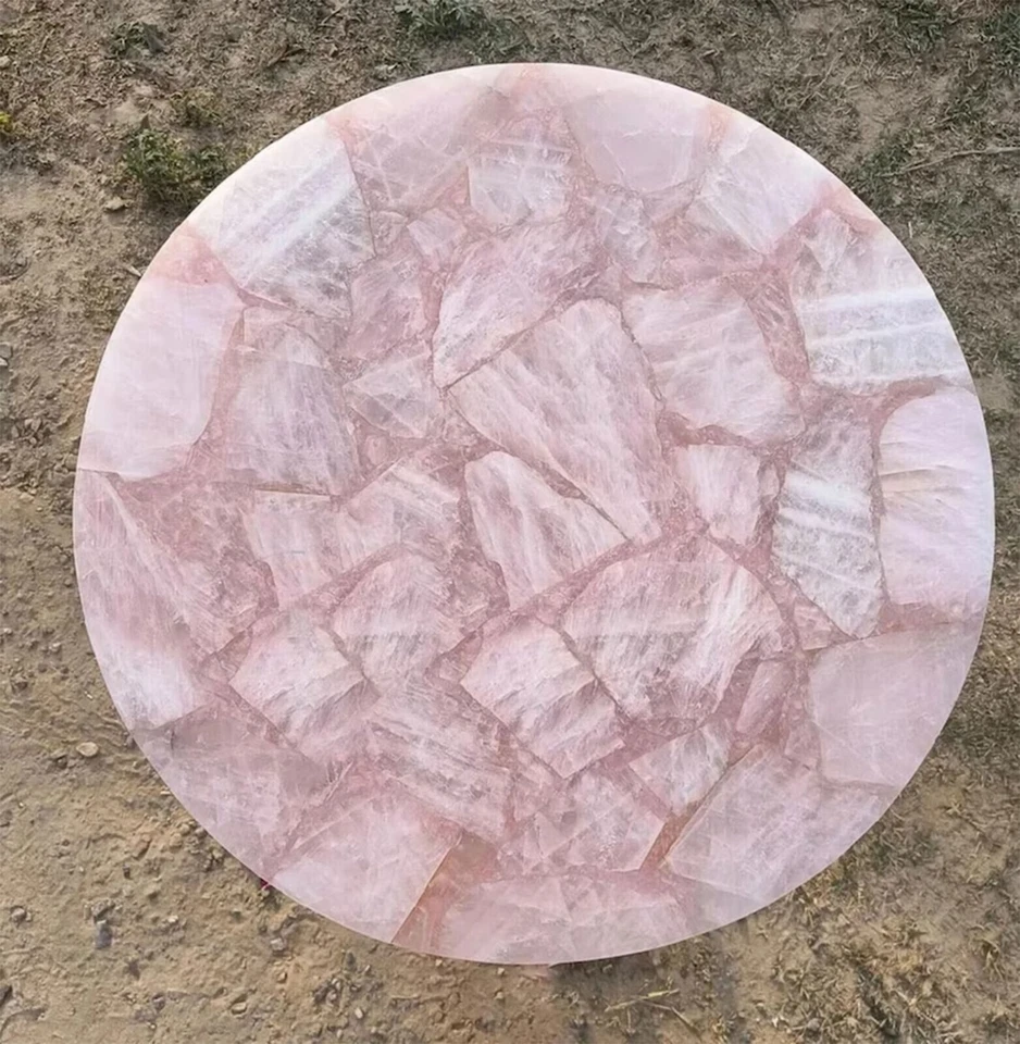Rose Quartz Table Top, Quartz Coffee Table Top, Quartz Side Table, Quartz Office - Image 2 of 4
