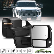 Fit 2022-2024 Toyota Tundra Power Heated Towing Mirrors Pair Turn Signal BSM