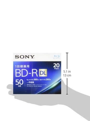 20 Sony 4x Bluray 50GB BD-R DL Inkjet Printable Blu ray Blank Disc w/ Tracking - Image 3 of 3