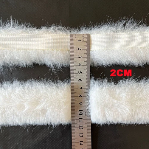 2Meter Faux Rabbit Fur White Strips Ribbon Edge Trim Sewing Clothing Cuffs Craft - Picture 14 of 24