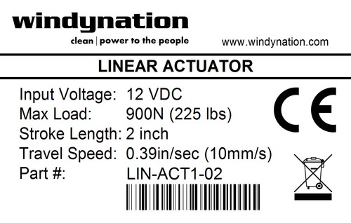 2 piezas actuador lineal de 2" 2 pulgadas carrera 225 libras elevador 12 V voltios CC - Imagen 5 de 5