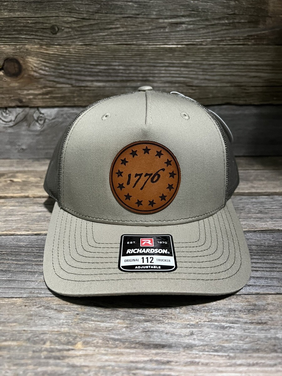 1776 Stars USA Leather Patch Richardson Trucker Hat | eBay