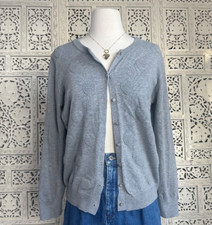 Vintage Gray Coquette Heart Cardigan Sz Medium