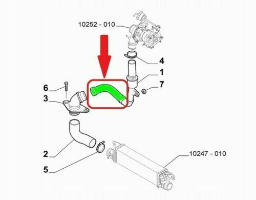 Turbo Hose Intercooler Hose For ALFA ROMEO GIULIETTA 1.4 TB 50517509 Bottom