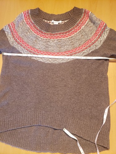 Kenar Fair Isle Nordic Sweater Hazel/Sand/Red Wool Blend Sz Medium - Picture 6 of 11