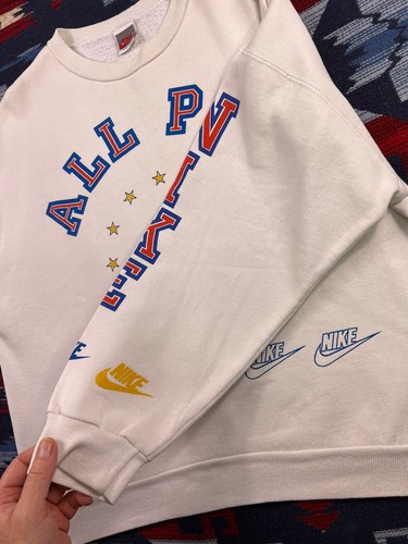Vtg 90s Nike Football All Pro Star Team All Over Print Sweatshirt Crewneck AOP L - Picture 13 of 17