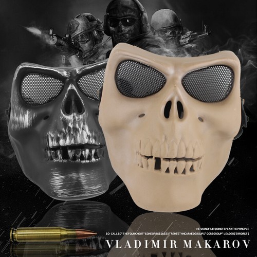 Skeleton Half Face Mask Motorcycle Costume Halloween Party Airsoft Skull Mask US - Picture 3 of 31