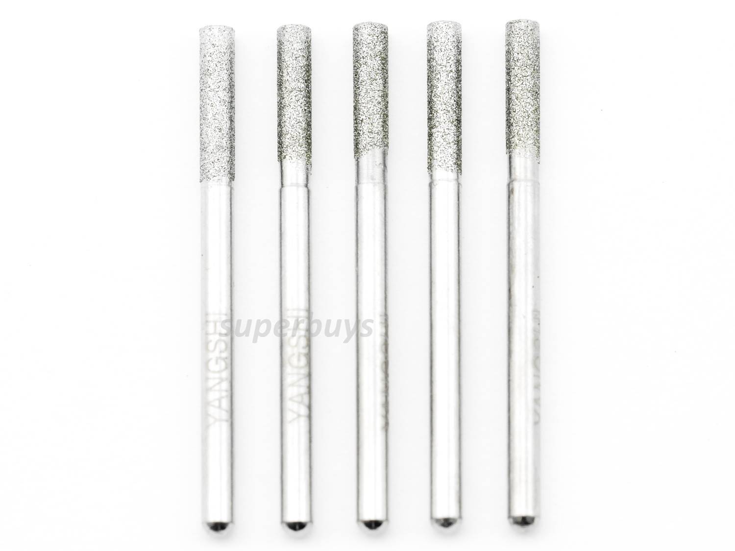 5pc 3mm Diamond Grit Burr Grinder For Rotary Deburr Drill Bit Set Bur