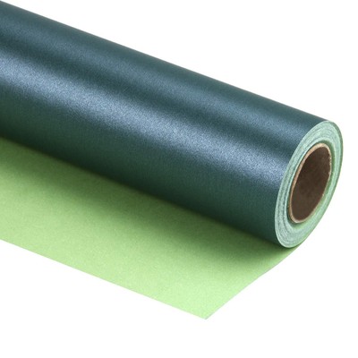 Green Matte Wrapping Paper - Mini Roll - Solid Color Pearly Lustre Paper Perf...