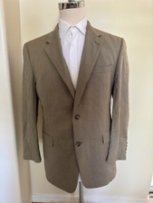 Burberry London Nailhead Single Breasted Wool Jacket in Tan Multi Size 42 R