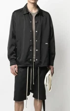 Drkshdw L106519 Rick Owens Mens Black Snap Front Jacket Size M