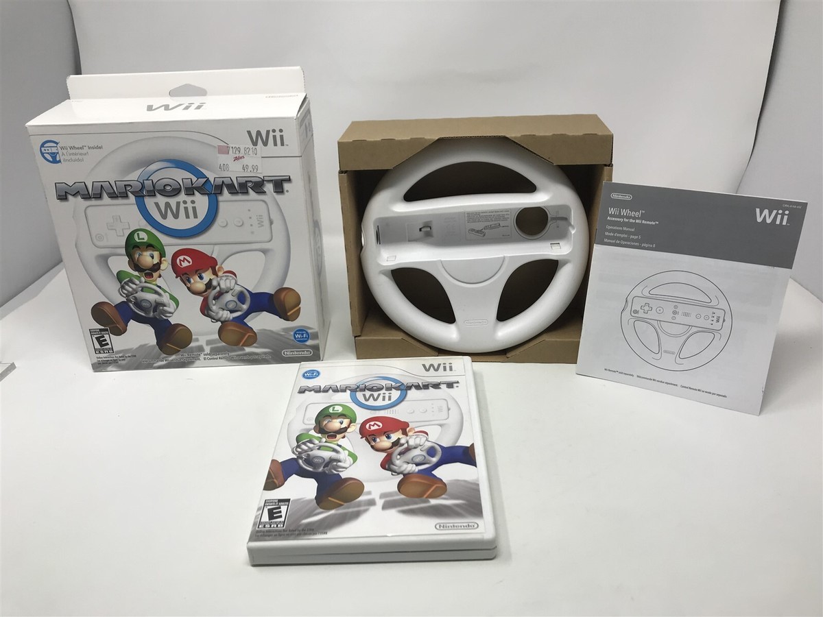 Mario Kart Wii W/ Steering Wheel Bundle - Nintendo Wii