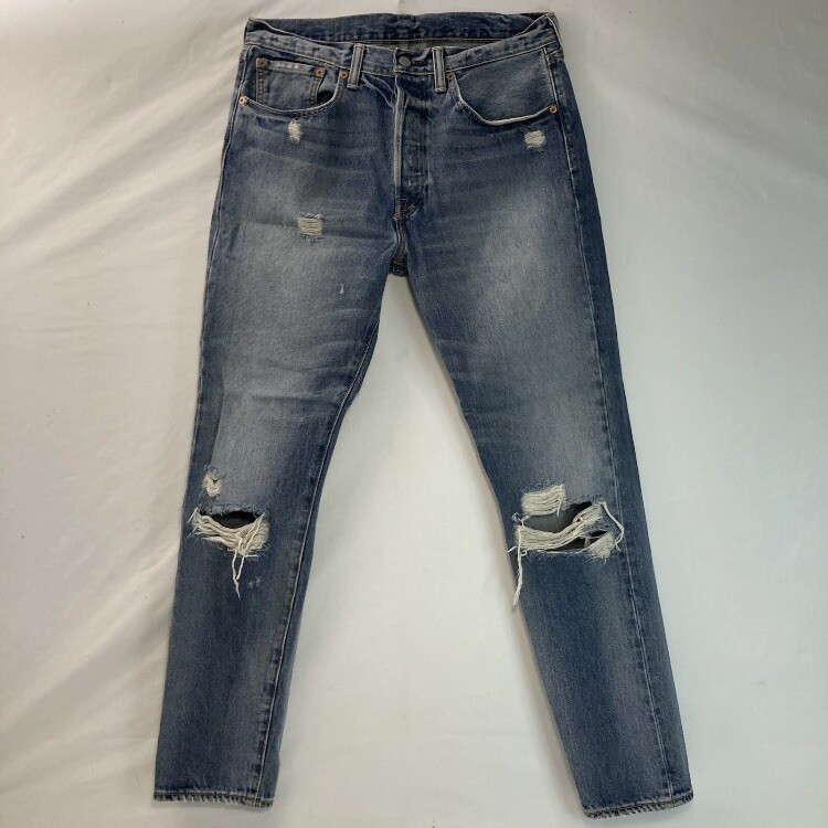 Levi's 501 CT Blue Jeans Mens Sz 31x32 Distressed Denim Button Fly