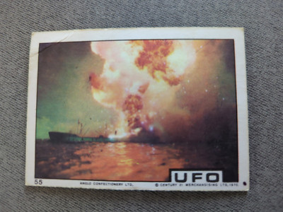 UFO - Gerry Anderson Karte #55 - Angriff auf Marineschiff - Vintage 1970 KOSTENLOSER VERSAND