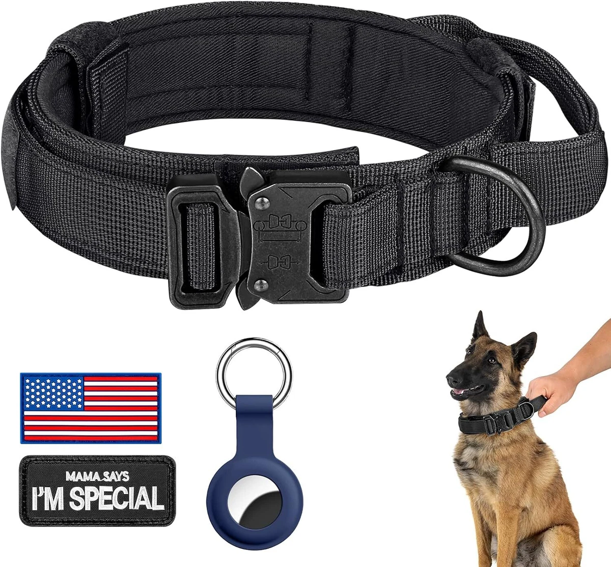 DAGANXI Tactical Dog Collar Adjustable Military Training Nylon