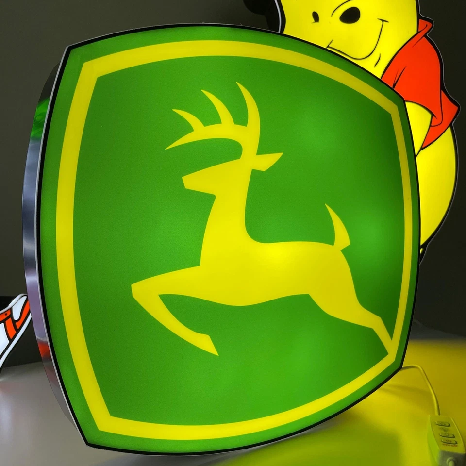 Letrero de neón John Deere con luz LED alimentado por USB regulable para garaje 18 pulgadas Foto 2 de 4