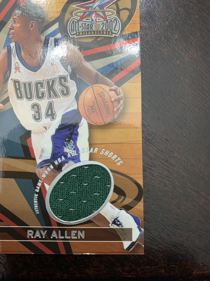 ray allen 2002 topps all star remnants nba all star game worm shorts patch - Image 3 of 4