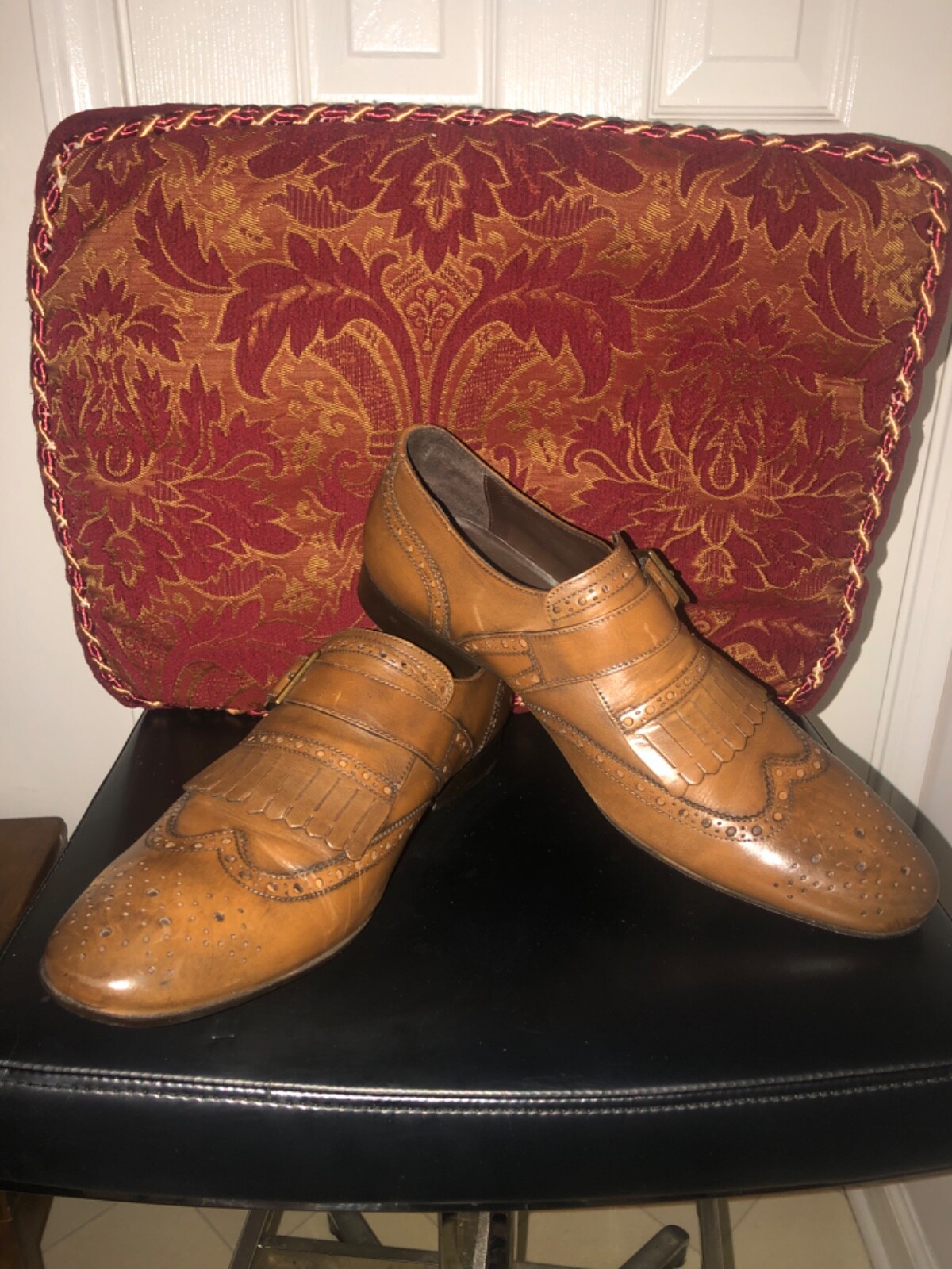 TESTONI BASIC WINGTIP MONK STRAP BROWN LEATHER SH… - image 3