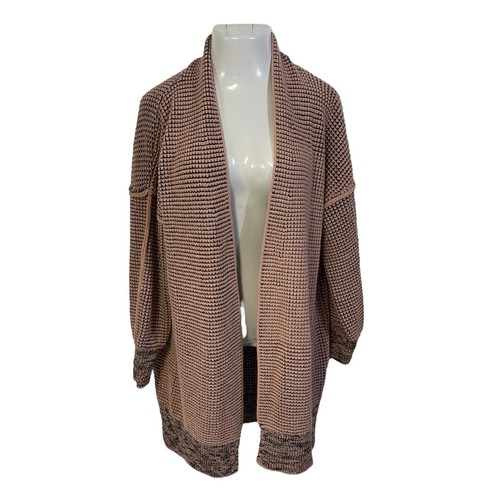 Cardigan lungo maglione donna taglia L maglia grossa pesca nero cabina comodo lavoro - Foto 9 di 14