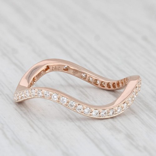 New Beverley K 0.35ctw Contoured Curved Diamond Eternity Ring 18k Rose Gold Band - Picture 3 of 9
