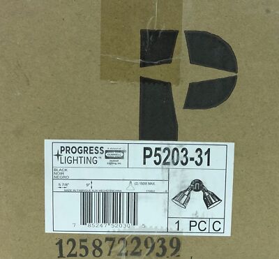 Progress Lighting P5203-31 2-Light Outdoor Black Wall Lantern (OPEN)