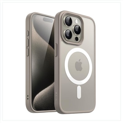 Magnetische Handhülle Titan Natur für iPhone 15 Pro Max 6,7 Zoll mit MagSafe,...