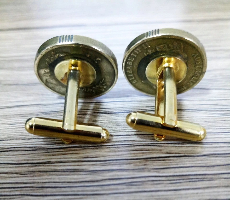 Australia  - Coin Based Cufflinks - 2 Dollars - Aboriginal elder - Image 4 of 4