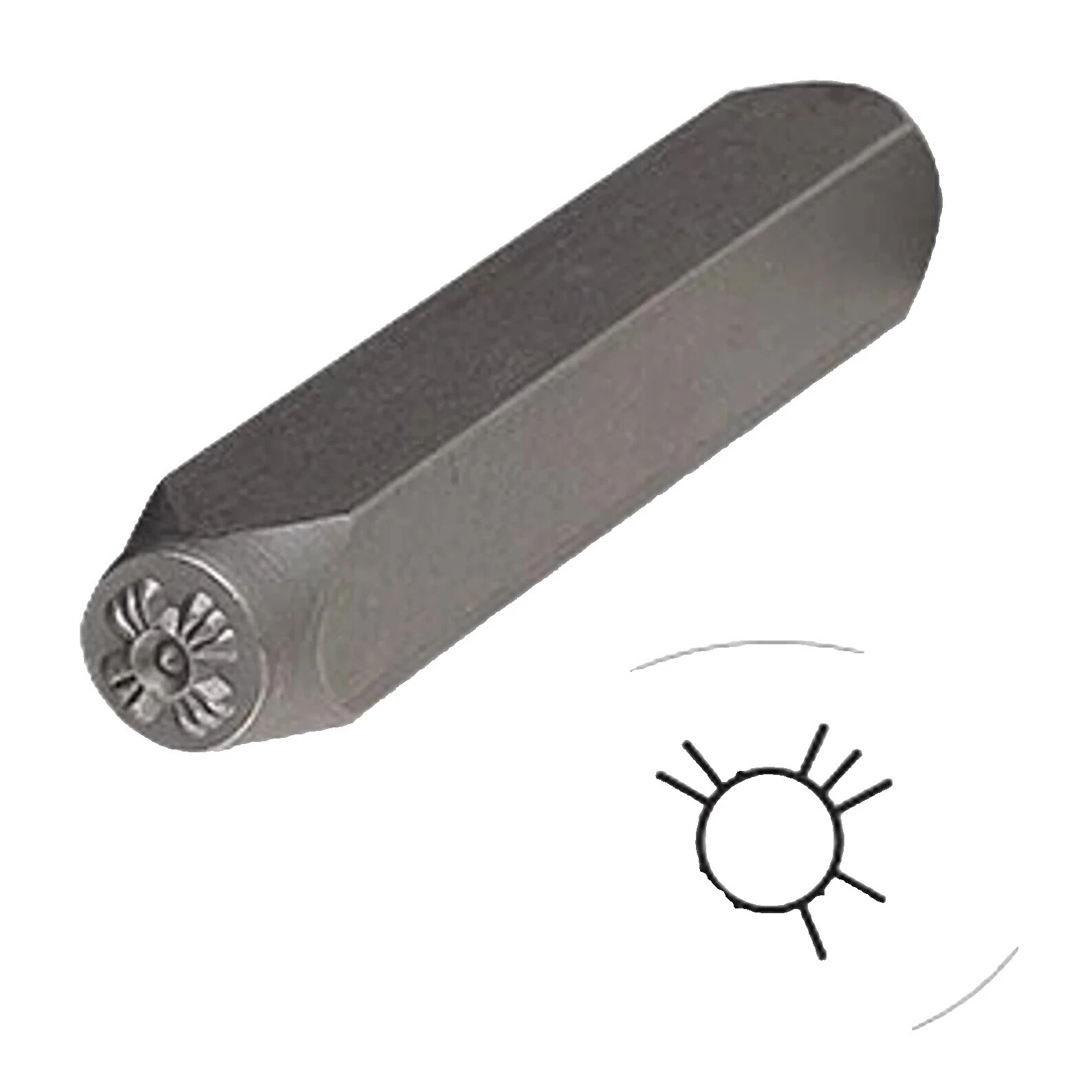 Estampillas artesanales de metal con signos y símbolos