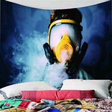 Yellow Gas Nice Mask 3D Wall Hang Cloth Tapestry Fabric Decorations Decor
