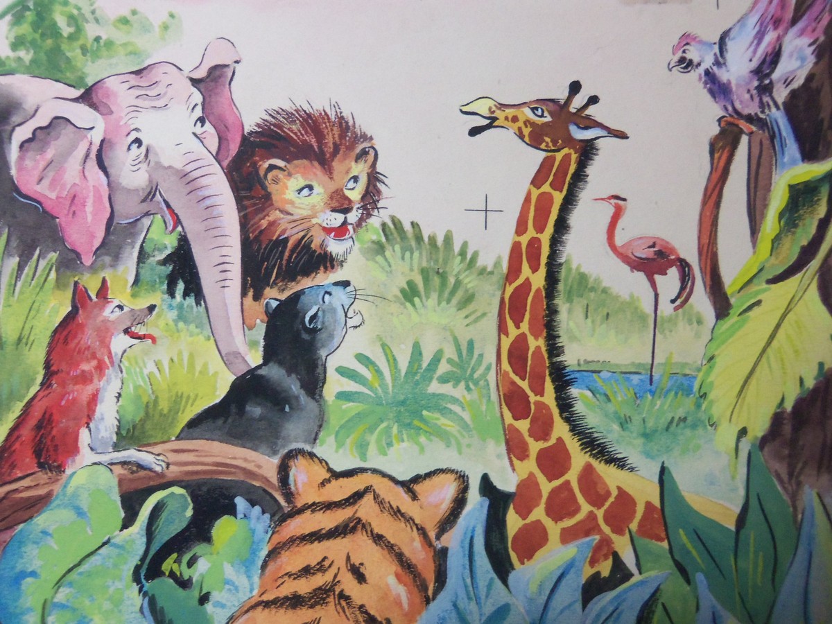 ロジァンコフスキー絵本ー「WILD  ANMALS  AT 」1935年 THE GREAT BIG WILD ANIMAL BOOK | フェードル・ロジャン