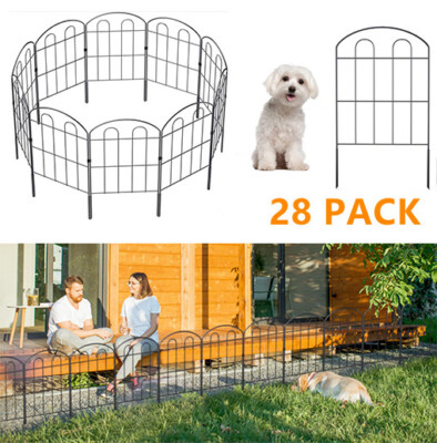 28 Pack Garden Fence Rustproof Metal Wire Panel Border Animal Barrier for Dog