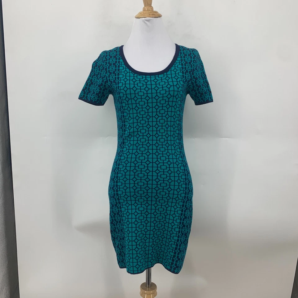 Vestido ceñido al cuerpo Romeo Juliet Couture para mujer S manga corta tejido ajustado geométrico Foto 2 de 4