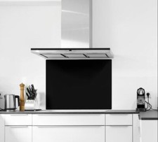 Belofay Designer Black Colour Toughened Glass Heat Resistant Kitchen Splashback